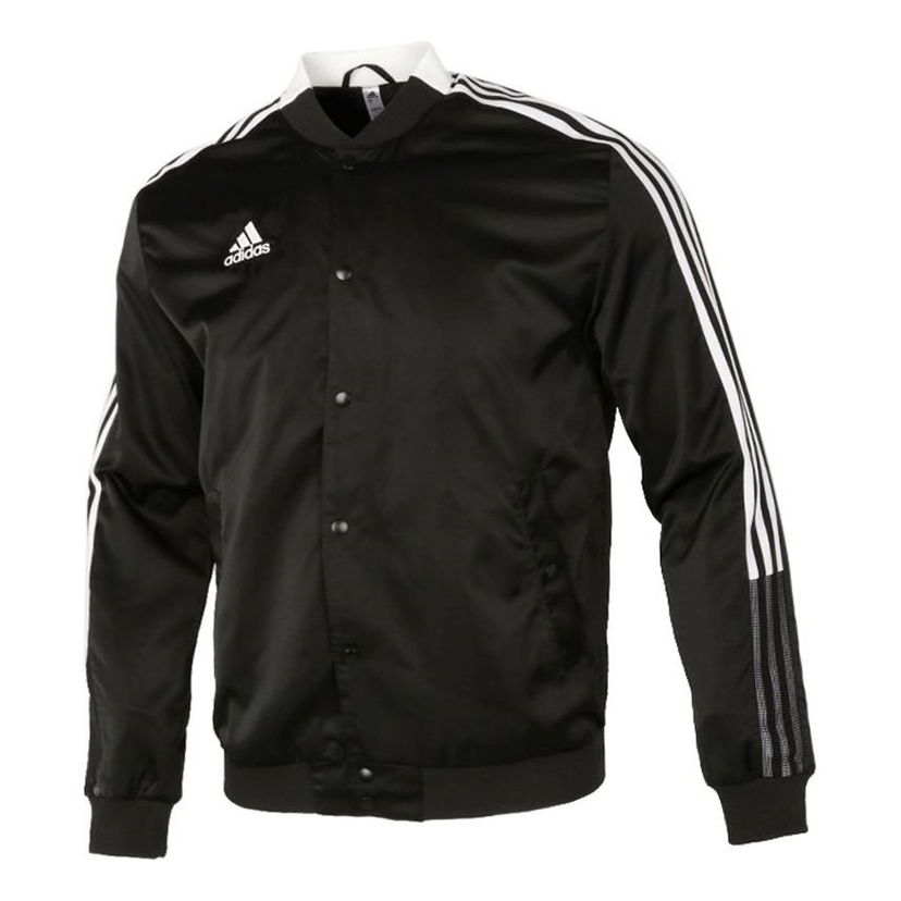 Bomber jakna adidas Originals Classic Stripes Windproof Baseball Jacket Crna | GL6860