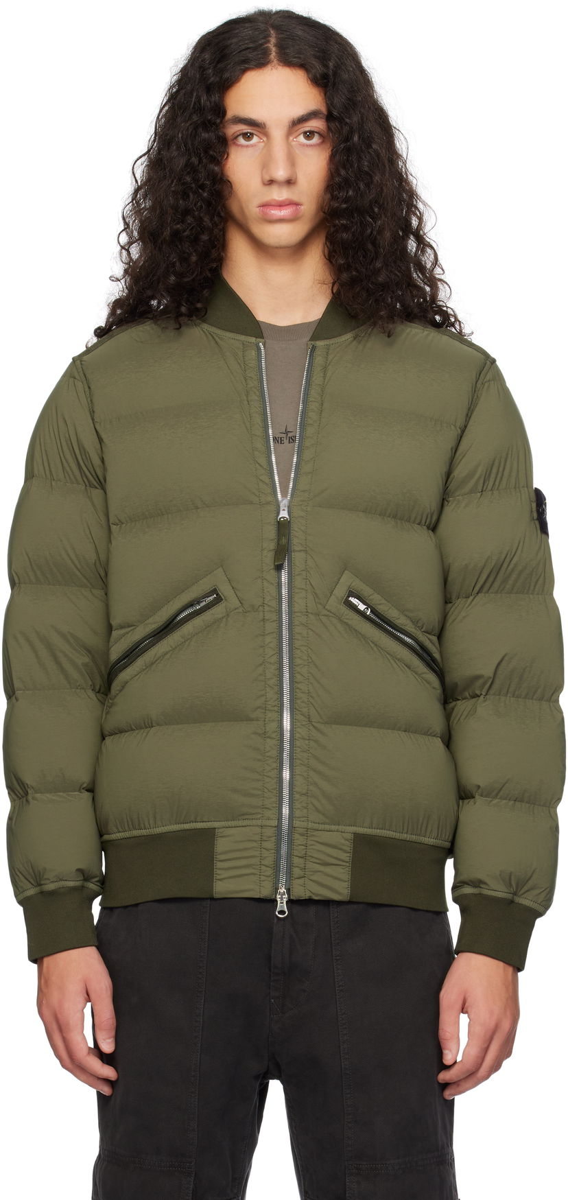 Bomber jakna Stone Island Stone Island Quilted Down Bomber Jacket Zelena | 811540228