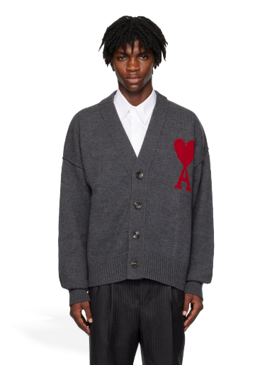 Džemper AMI Cardigan Siva | BFUKC006.018