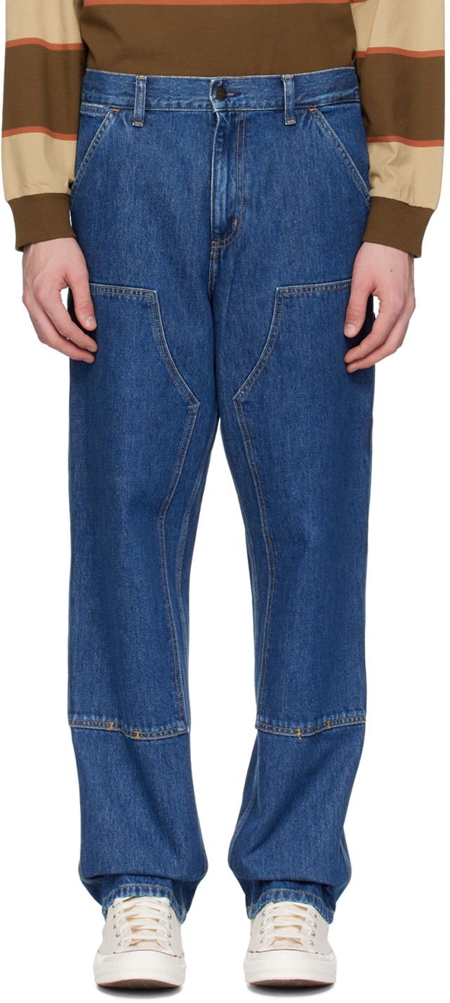 Jeans Carhartt WIP Double Knee Denim Jeans Plava | I032699