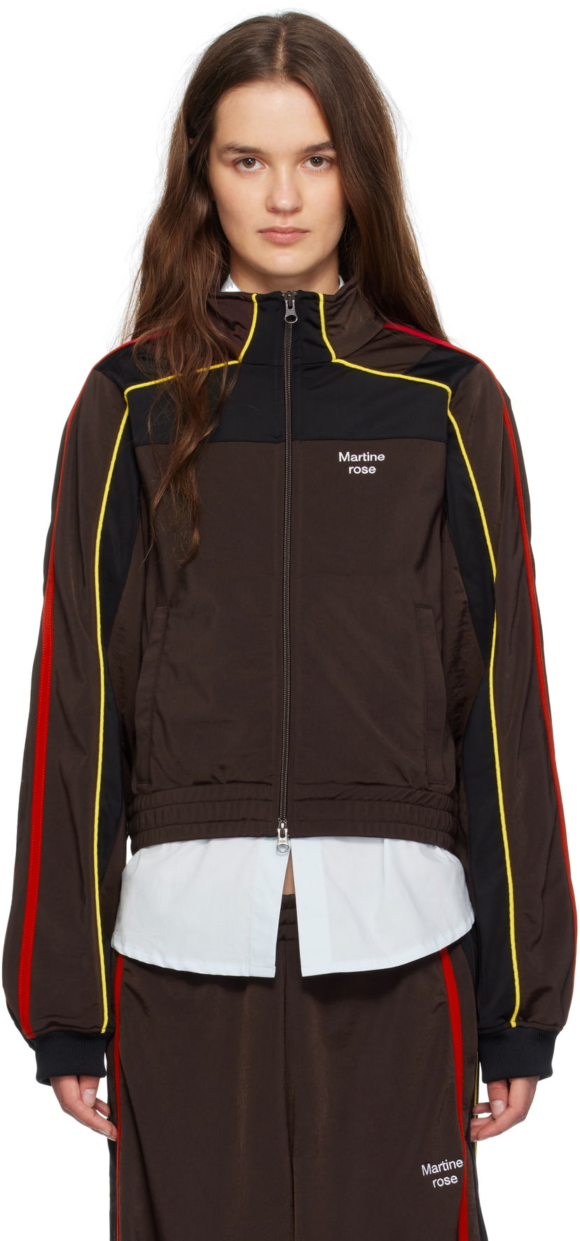 Jakna Martine Rose Martine Rose Shrunken Track Jacket Smeđa | 137JT12722