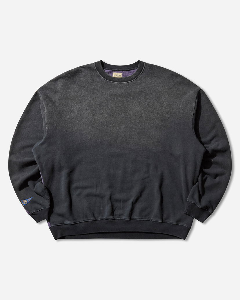 Dukserice KAPITAL Sweat Knit 2Tones Remake Big Sweatshirt Crna | EK-1139LCA BLKXPURPLE