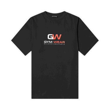 Majica kratkih rukava Balenciaga Gym Wear Logo Tee Crna | 620969 TIVD5 1000, 0
