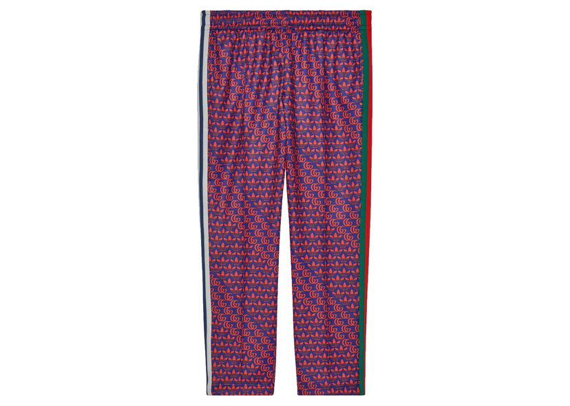 Trenirka Gucci adidas x Double G and Trefoil Print Sweatpants Blue/Red Ljubičasta | 692113 XJEKV 4711