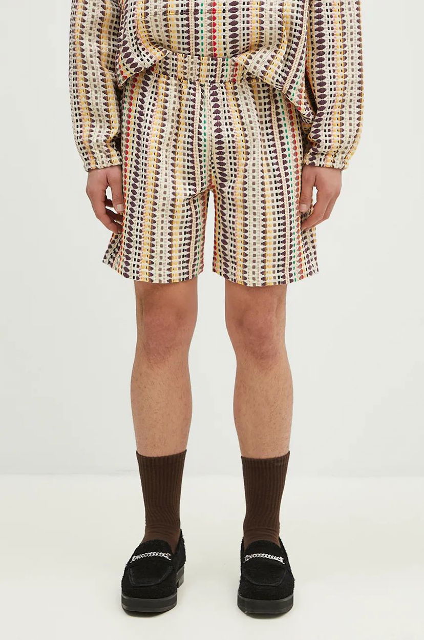 Kratke hlače Pleasures Stitch Patterned Shorts Bež | P24F053