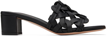 Tenisice i cipele Gianvito Rossi Amalfi Woven Leather Heeled Sandals Crna | G10025-45RIC-CLN, 0