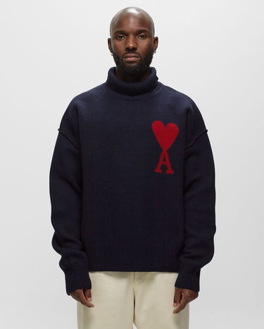 Džemper AMI Large A Heart Roll Neck Knit Tamnoplava | UKS406-018-4005, 3