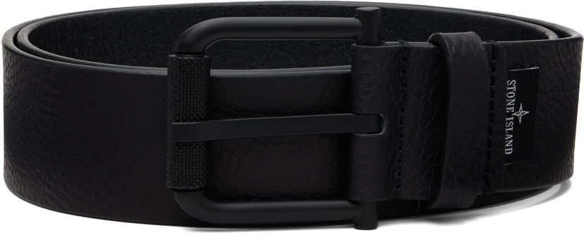 Pojasevi Stone Island Stone Island Tumbled Leather Belt Crna | K2S15 9300002 S0072