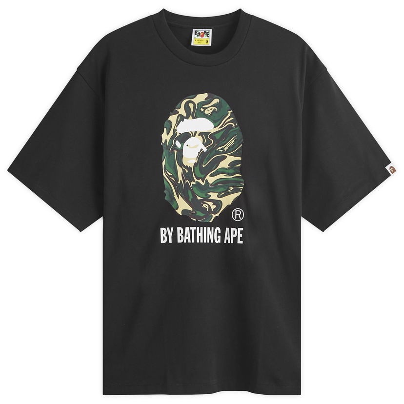 Majica kratkih rukava BAPE Marbling Camo by Bathing Ape T-Shirt Crna | 001TEK801323M-BLK
