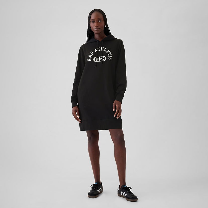 Dukserice GAP Dress Logo Hoodie True Black Crna | 498949-03
