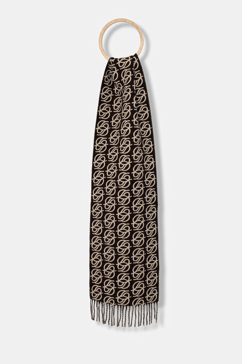 Šal Drôle de Monsieur Drôle de Monsieur L'Echarpe Monogramme Patterned Scarf Smeđa | I.SF118.WO046