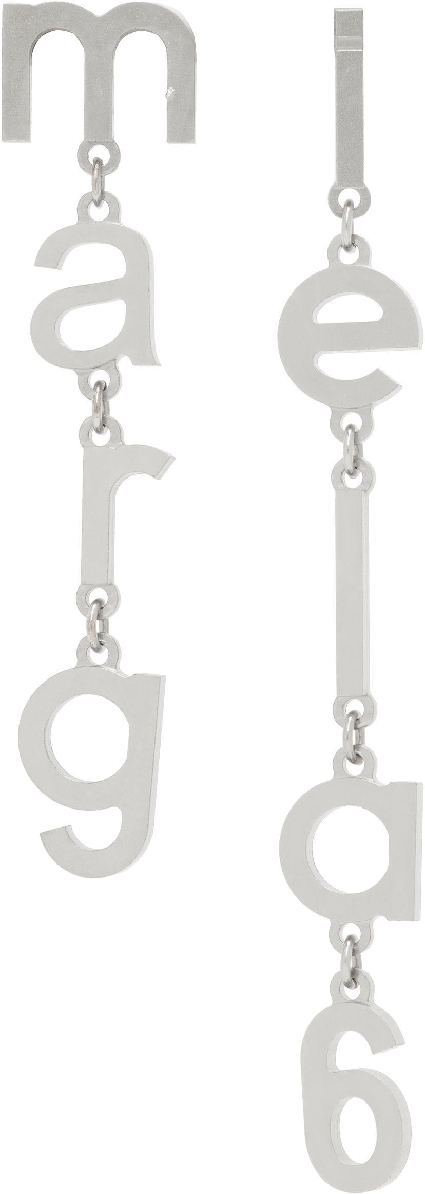 Naušnice Maison Margiela MM6 Maison Margiela Letter Logo Earrings Metalik | SM6VG0085 P7212