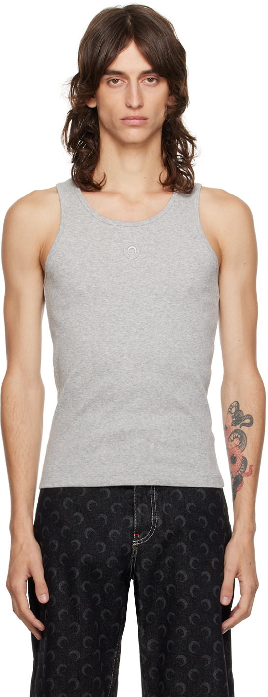Majica bez rukava Marine Serre Gray Organic Cotton Tank Top Siva | MTT081A CJER0011