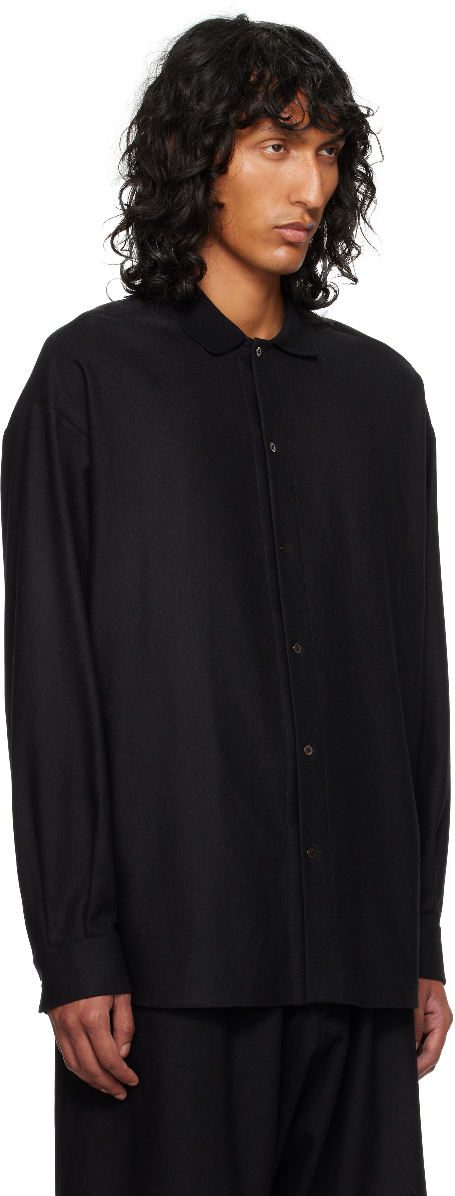 Košulja The Row Oversized Wool Shirt Crna | 827-W3301, 1