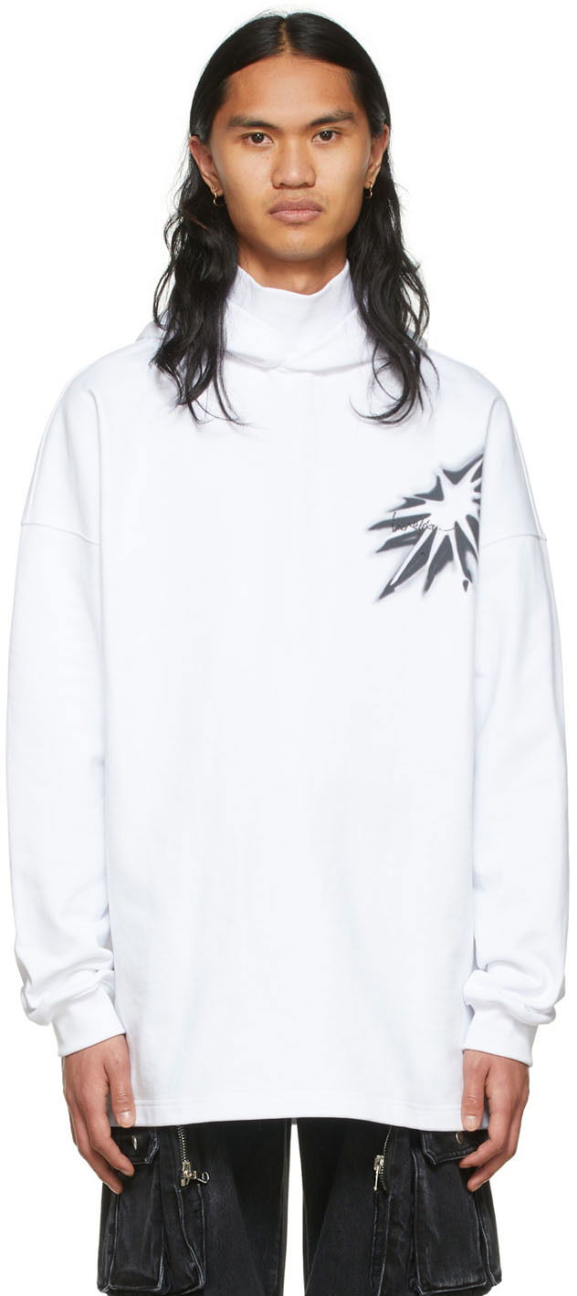 Dukserice We11done Graphic Print Cotton Turtleneck Bijela | WD-TH1-22-702-U-WH