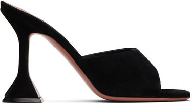 Njega cipela Amina Muaddi Amina Muaddi Lupita Suede Heeled Sandals Crna | LUPITA SLIPPER CL SUEDE, 0