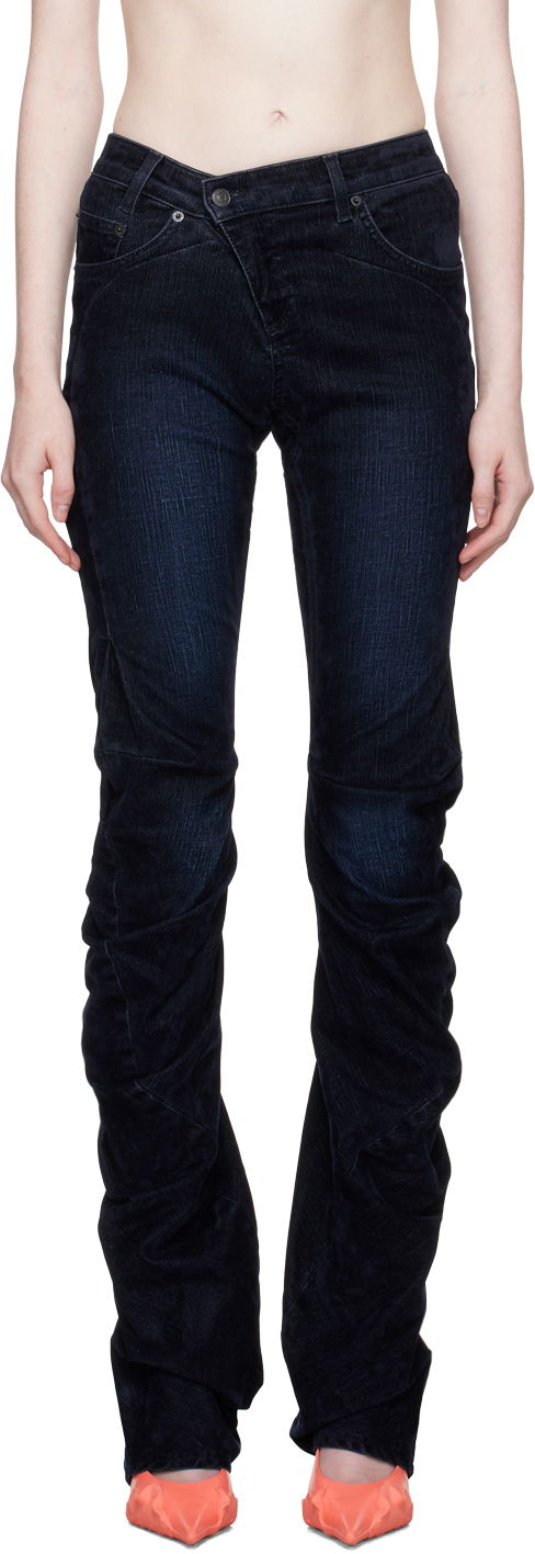 Jeans Ottolinger Ottolinger Offset Scrunch Jeans Plava | 1701712