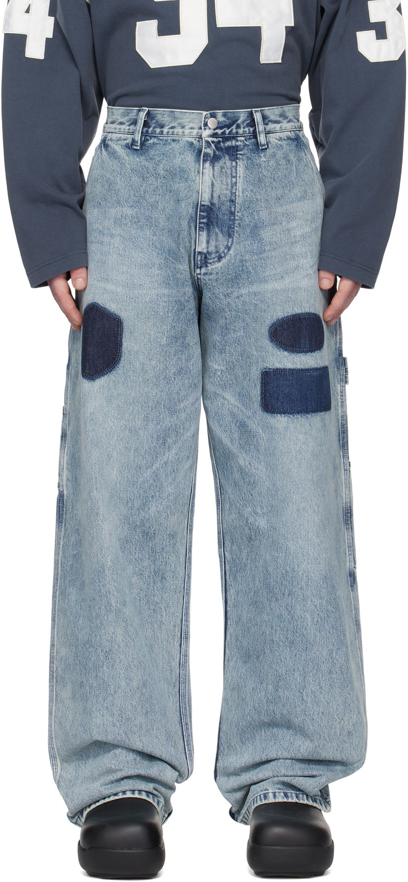 Jeans Ambush Denim Work Jeans With Patch Plava | BMYB004F24DEN0024400