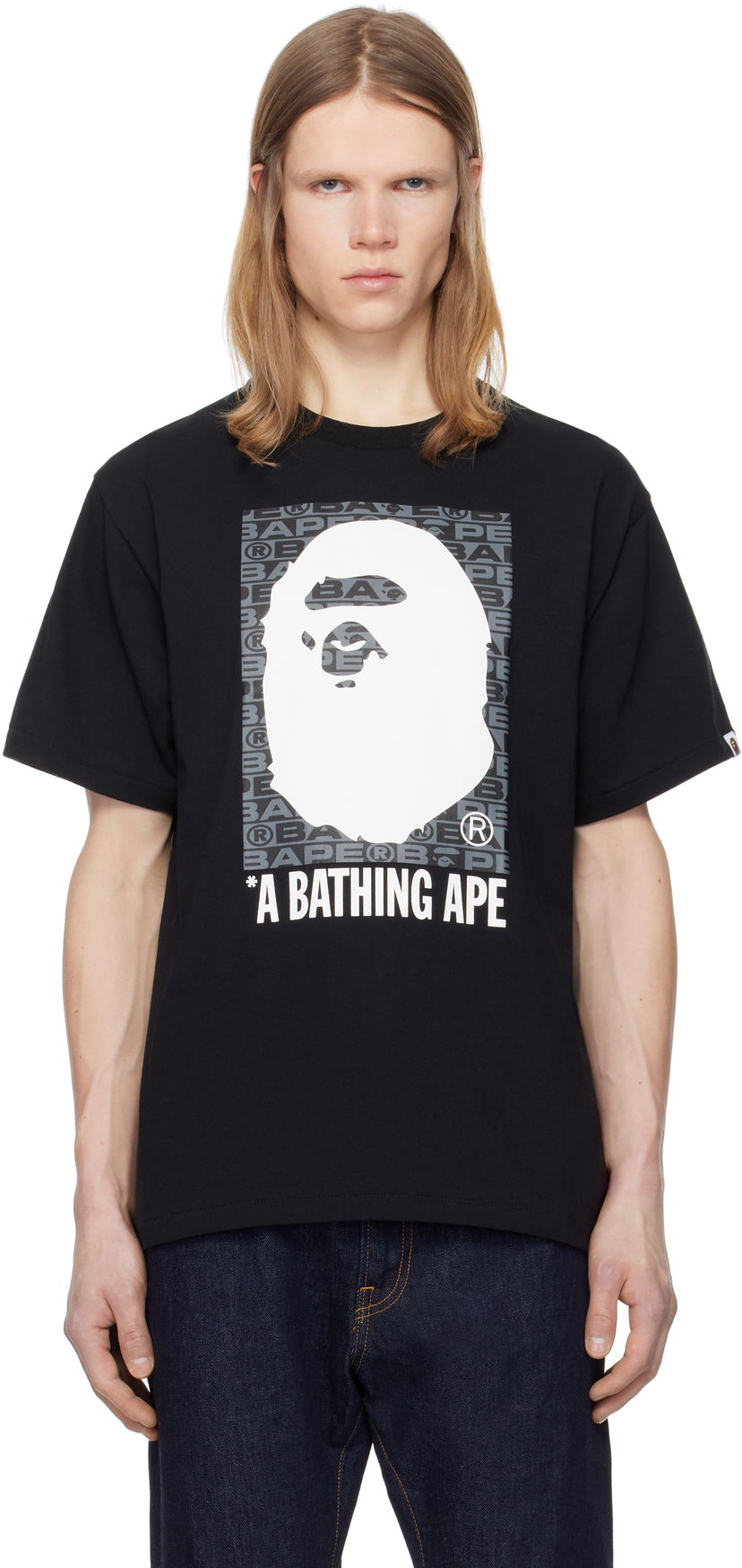 Majica kratkih rukava BAPE Lux Sports Pattern Box Ape Head T-Shirt Crna | 001TEK801048M