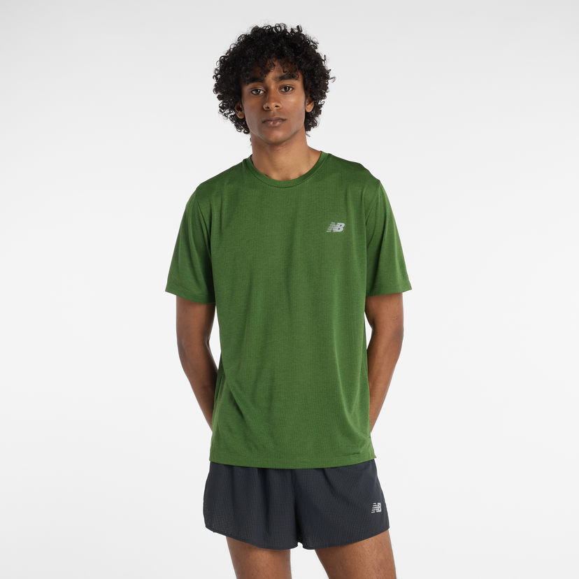 Majica kratkih rukava New Balance Textured Performance Crew Neck T-Shirt Zelena | NBMT41253DAA