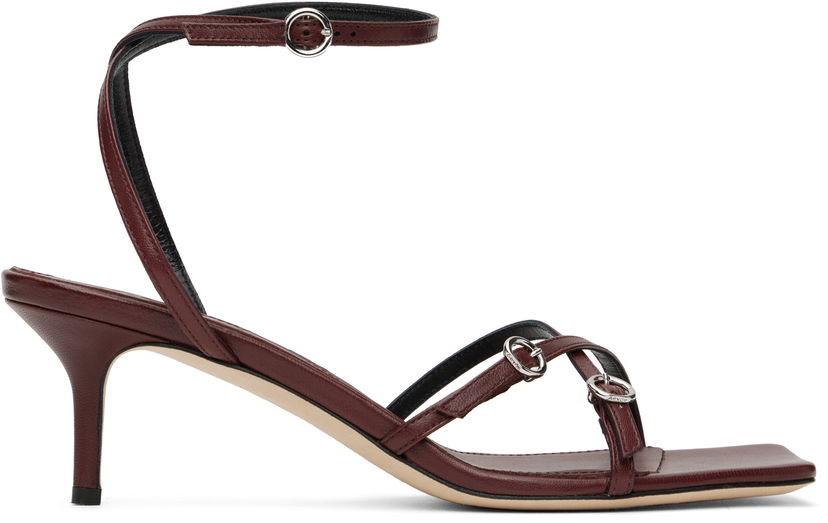 Njega cipela Aeyde Aeyde Libby Leather Kitten Heel Sandals Tamnocrvena | A11-HS-GAIS55TB172-SS25-955-007