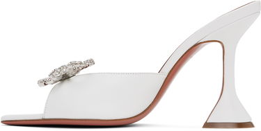 Dodaci Amina Muaddi Amina Muaddi Rosie Slipper Heeled Sandals Bijela | ROSIE SLIPPER NAPPA, 2