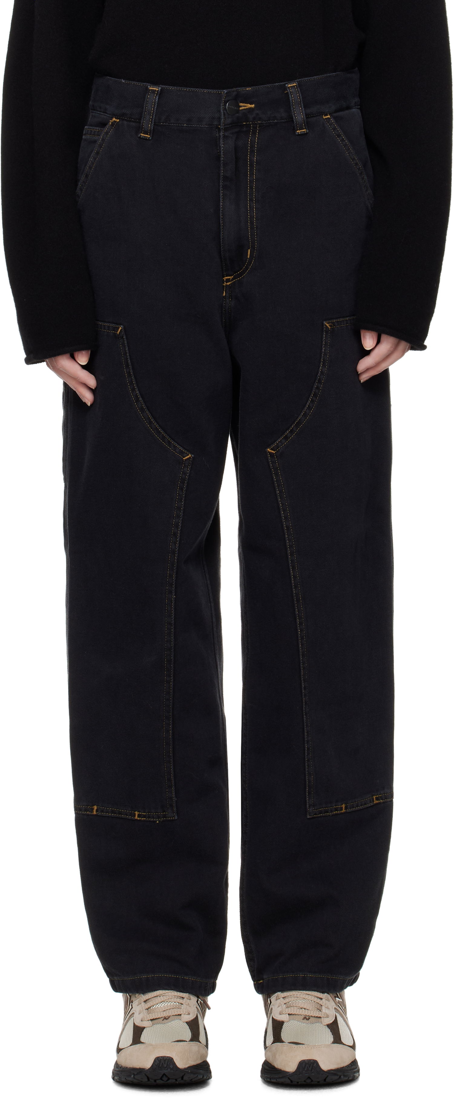 Cargo hlače Carhartt WIP Double Knee Denim Work Pants Crna | I034229 8906, 0