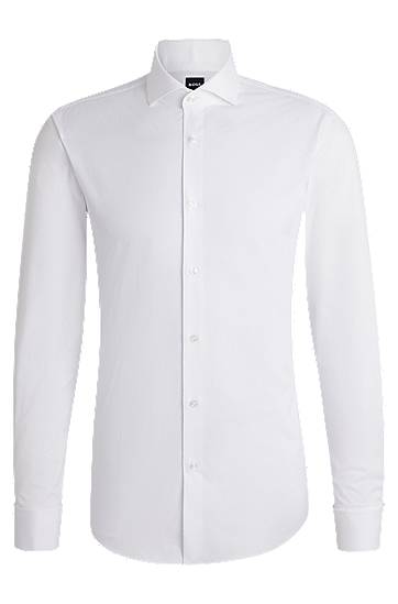 Košulja BOSS Slim Fit Structured Cotton Shirt Bijela | 50539229