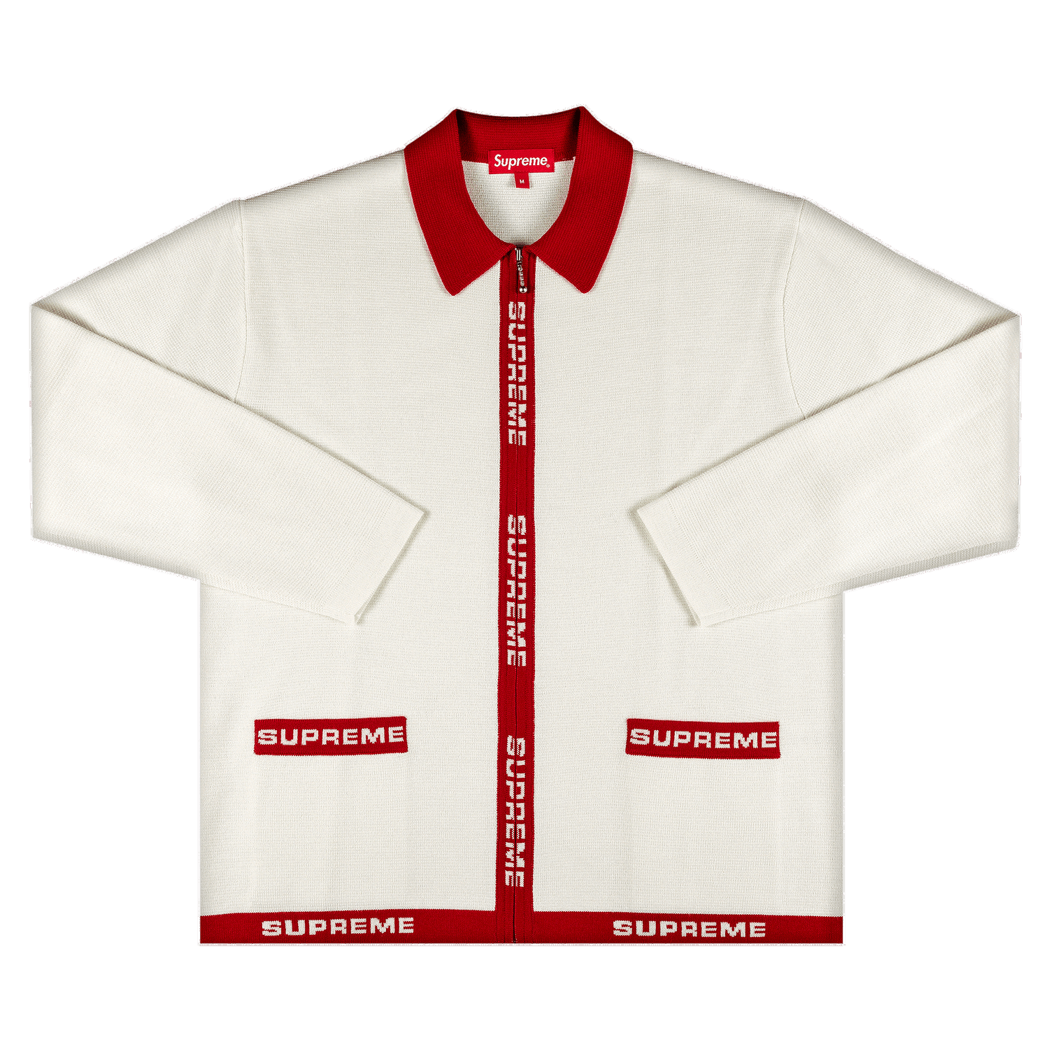Džemper Supreme Logo Trim Zip Up Cardigan Bijela | SS21SK12 WHITE, 0