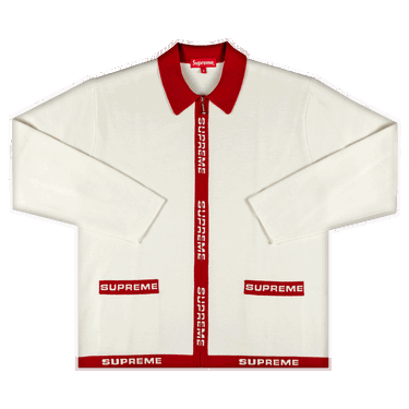 Džemper Supreme Logo Trim Zip Up Cardigan Bijela | SS21SK12 WHITE, 0