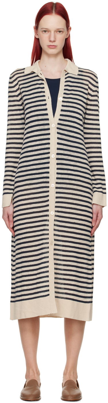 Džemper Max Mara Max Mara Striped Midi Cardigan Dress Bež | 2419321013600