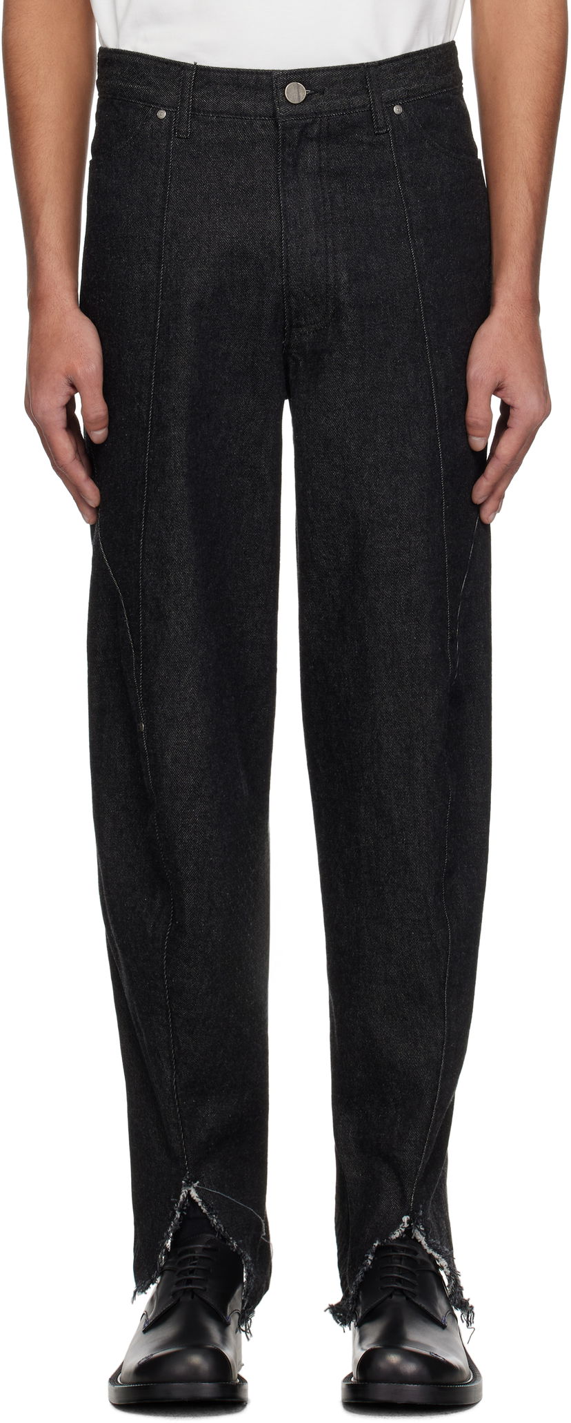 Jeans ADER ERROR ADER error 0105 Split Hem Jeans Crna | BO01SSJE0105BK