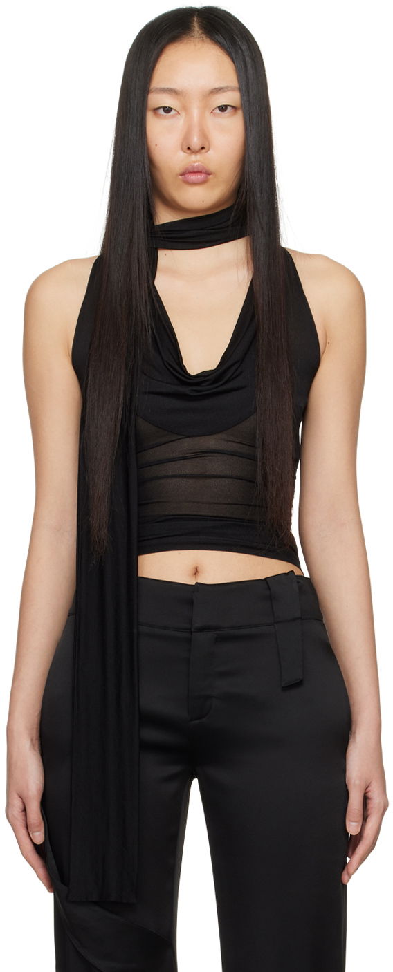 Majica bez rukava Blumarine Blumarine Cowl Neck Tank Top Crna | P422C271A