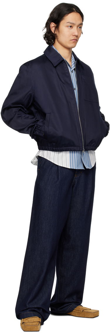 Bomber jakna AMI AMI Paris Cotton Ami de Coeur Zipped Jacket Tamnoplava | HJK059.CO0103, 3