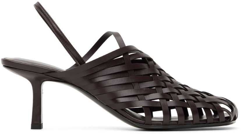 Tenisice i cipele The Row The Row Woven Slingback Kitten Heels Smeđa | F1289-SVL74