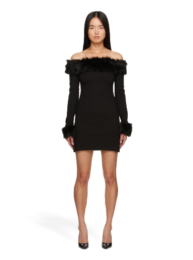 Haljina HERON PRESTON Off-The-Shoulder Minidress Crna | HWDB076F23FAB0021000