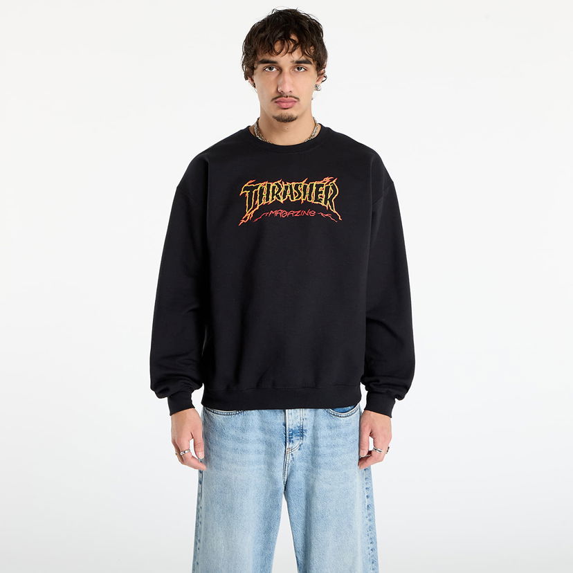 Dukserice Thrasher Thrasher Cracked by Exteenager Crewneck Crna | 145775
