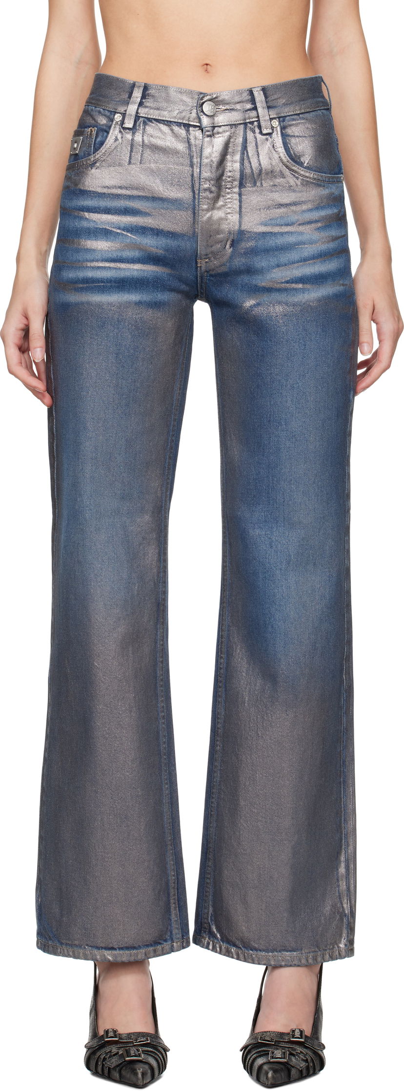 Jeans MISBHV Coated Dirt Jeans Plava | 241M307