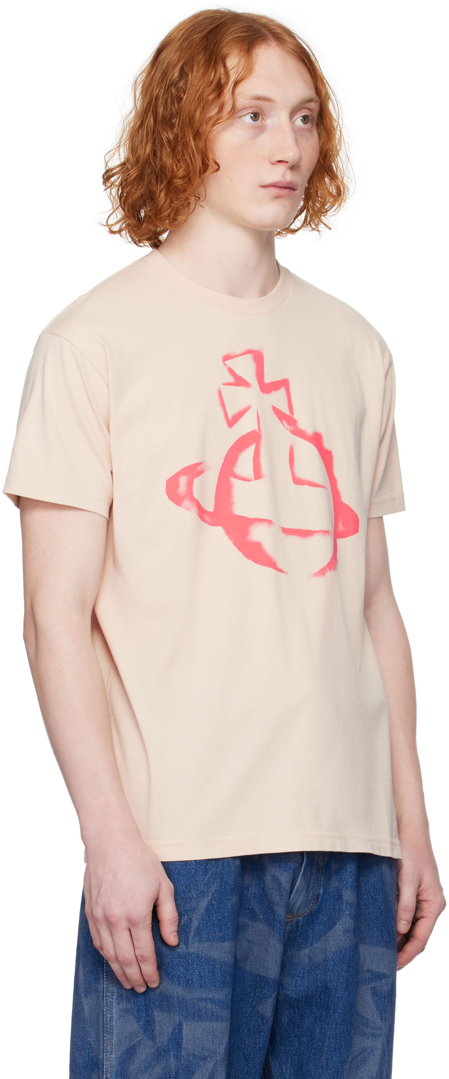 Majica kratkih rukava Vivienne Westwood Vivienne Westwood Stencil Orb Classic T-Shirt Bež | 3G010033-J001M-, 1