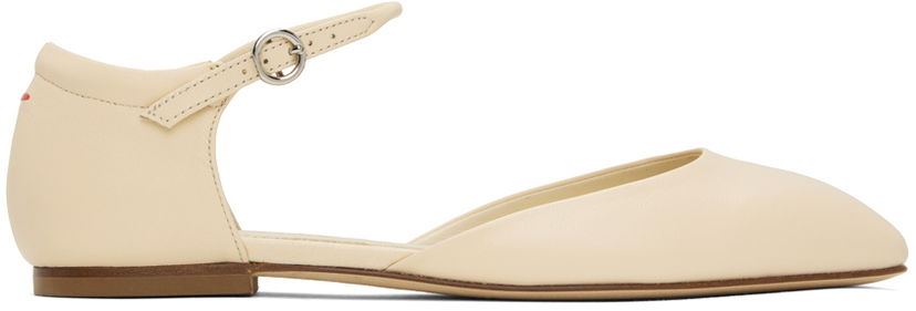 Odjeća Aeyde Aeyde Miri Ankle Strap Flats Bež | A11-FL-RKLS08FL47-SS24-100-007