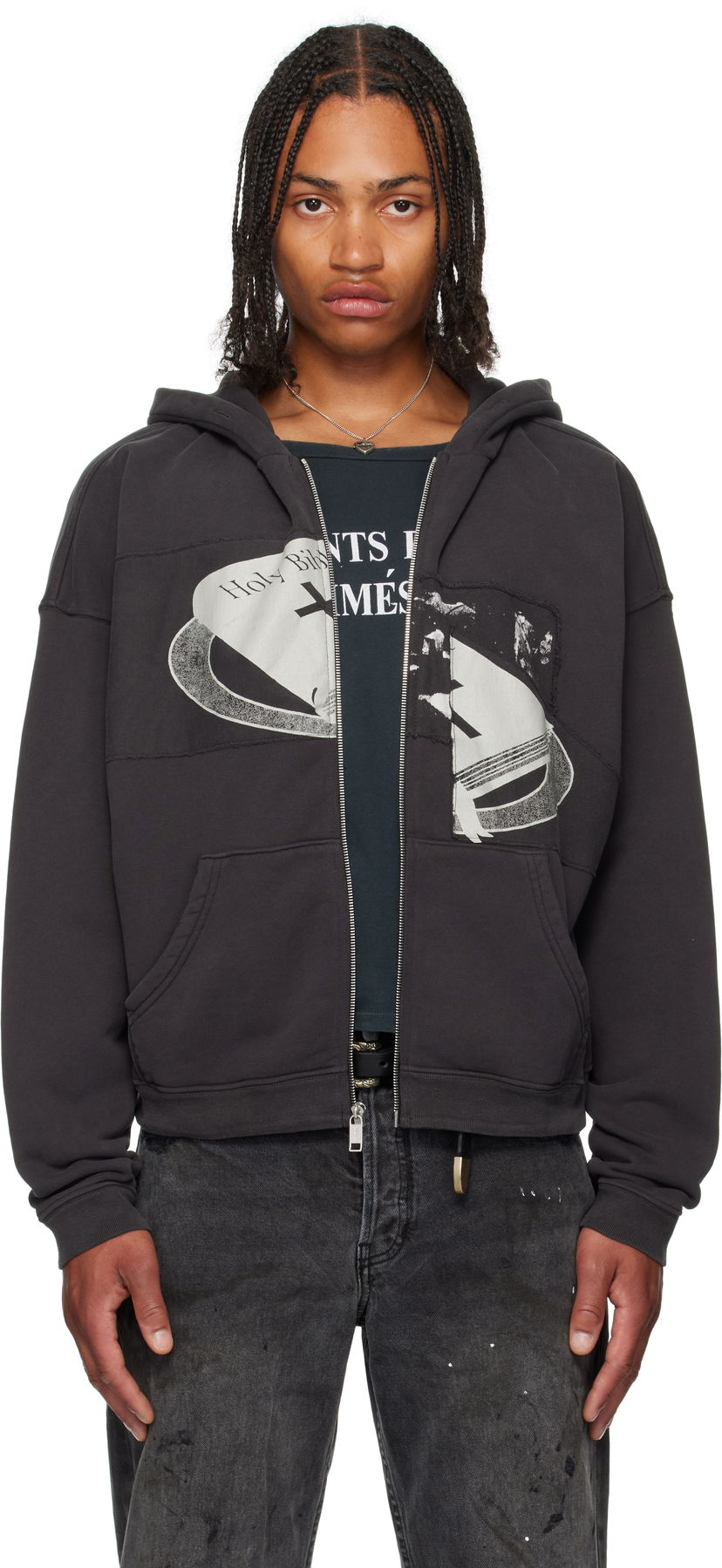 Dukserice Enfants Riches Déprimés Enfants Riches Déprimés Holy Bible Assemblage Baggy Zip Hoodie Crna | 020-465