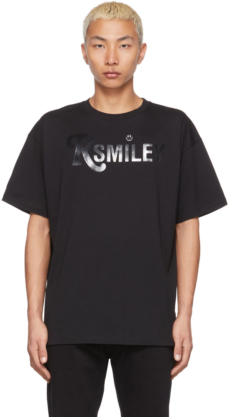 Majica kratkih rukava RAF SIMONS Raf Simons Smiley Edition RSmiley Graphic T-Shirt Crna | 224-M121