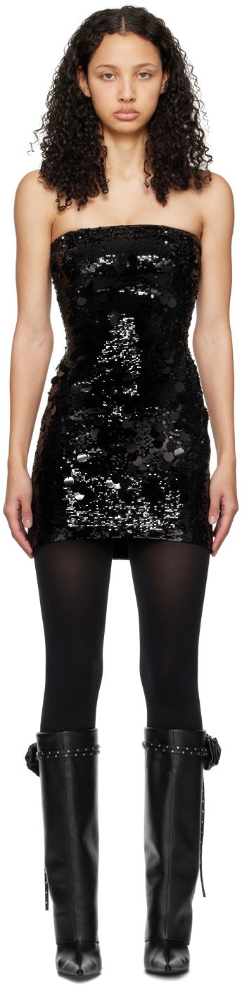 Haljina GUIZIO Guizio Sequin Mini Dress Crna | R24409W020