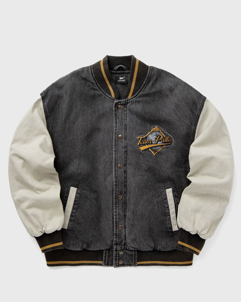 Bomber jakna Patta Homerun Denim Varsity Jacket Siva | POC-AW24-4200-350-0001-001