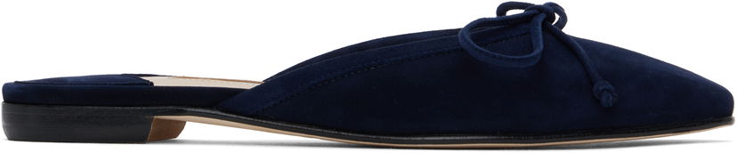 Njega cipela Manolo Blahnik Manolo Blahnik Ballerimu Suede Mules Tamnoplava | 9XX-0657