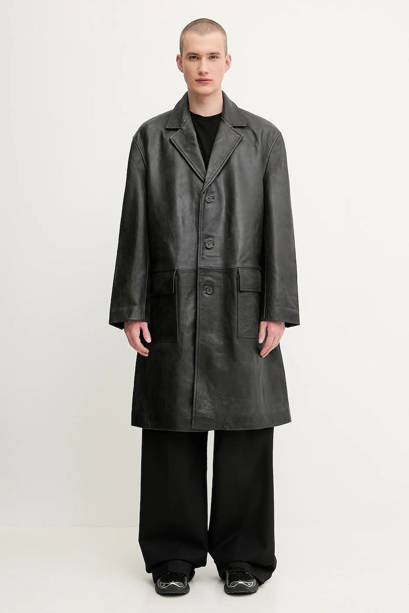 Kaputi 1017 ALYX 9SM 1017 ALYX 9SM Vintage Leather Coat Crna | AAMOU0547LE01