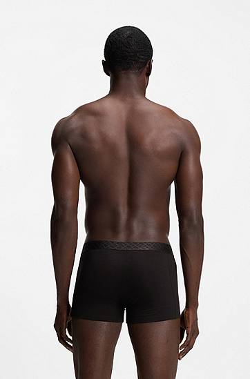 Bokserice BOSS Three-pack of stretch-cotton trunks Crna | 50546745, 1