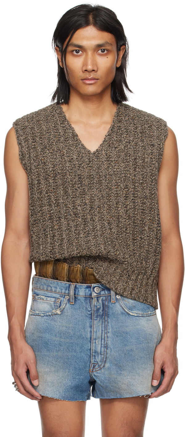 Džemper Maison Margiela V-Neck Vest Smeđa | S50FB0101 S18405