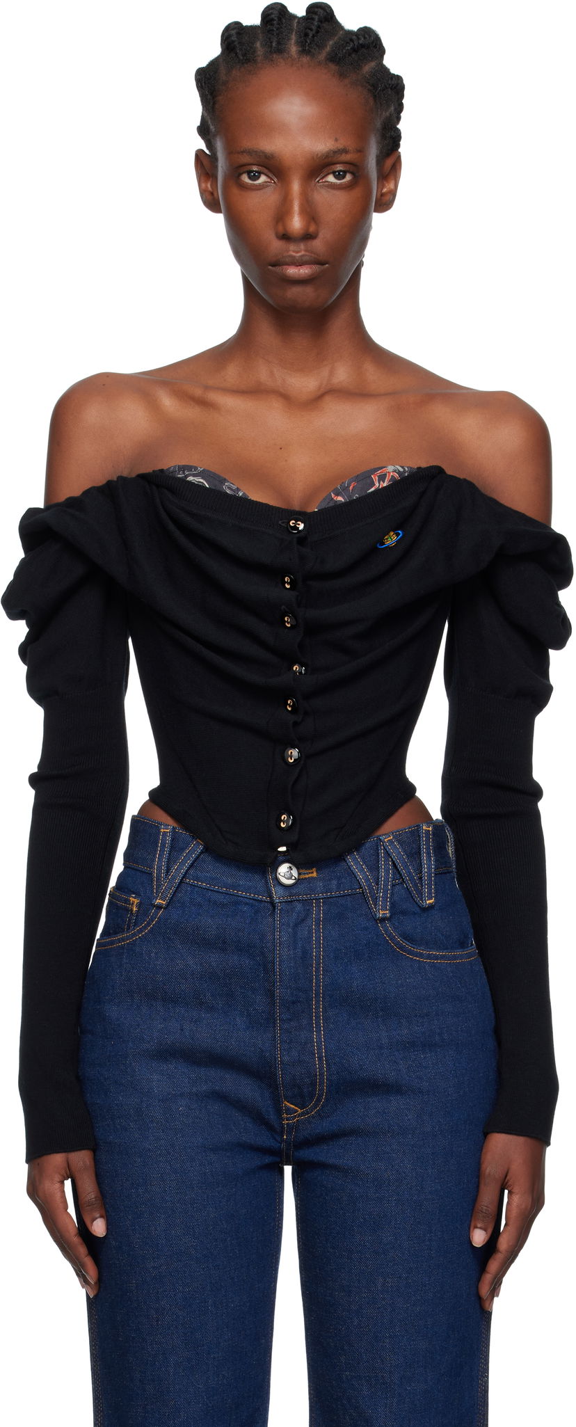 Džemper Vivienne Westwood Vivienne Westwood Bea Corset Cardigan Crna | 1803002V-Y001V-
