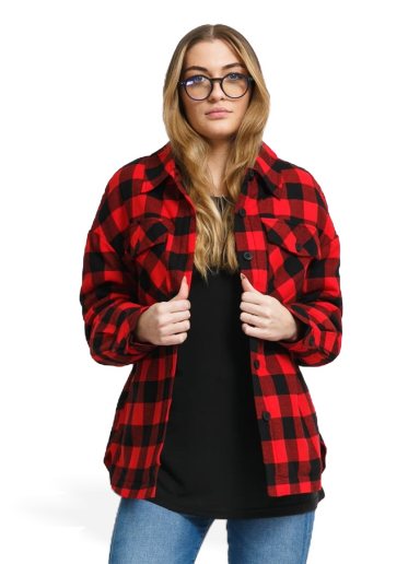Jakna Urban Classics Flanell Padded Overshirt Crvena | TB4007